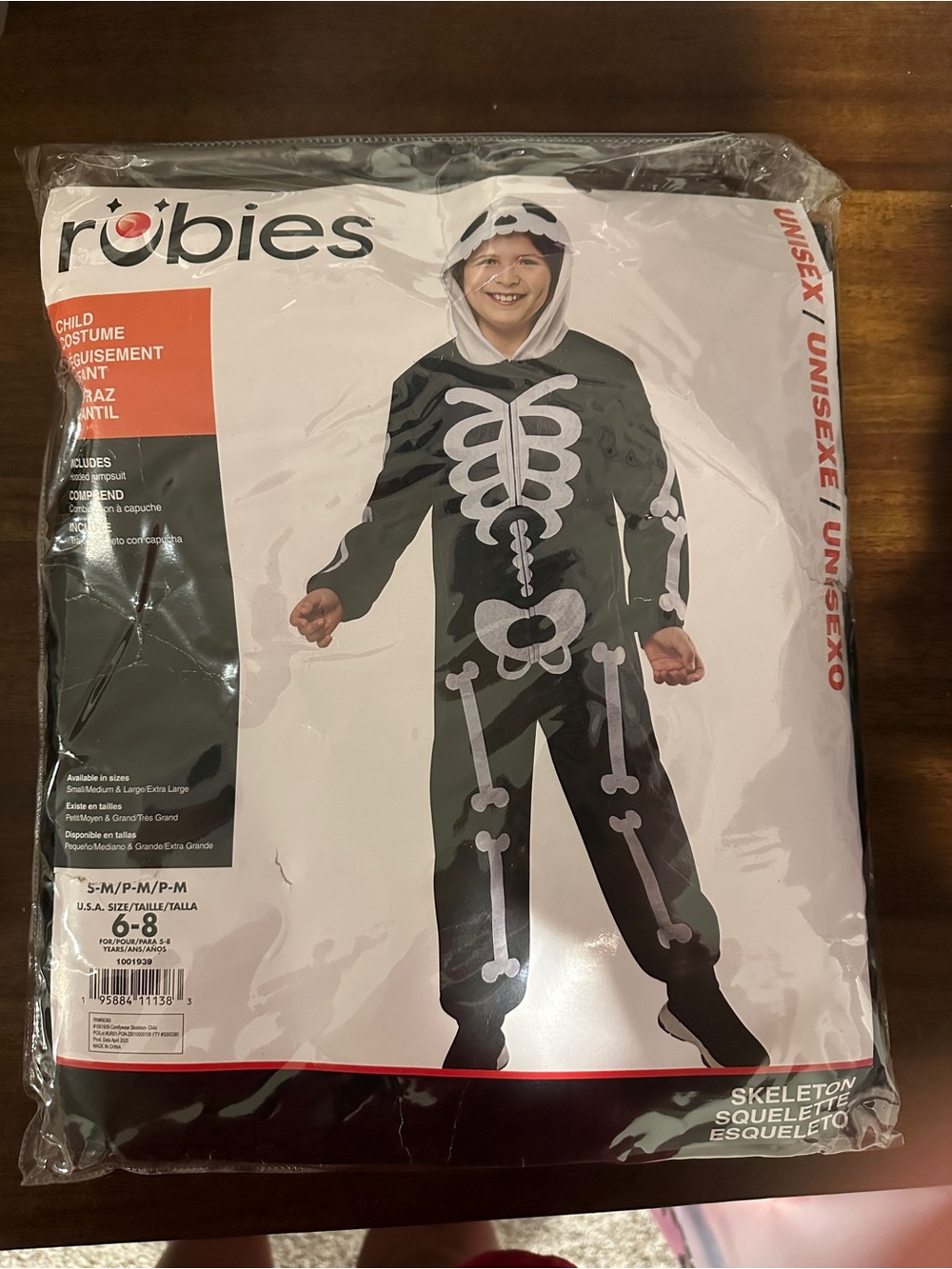 Rubie's Black and White Kids Skeleton Costume with Hood